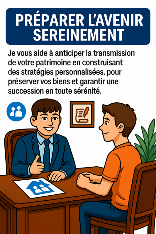 Je vous aide à anticiper la transmission de votre patrimoine en construisant des stratégies personnalisées, pour préserver vos biens et garantir une succession en toute sérénité